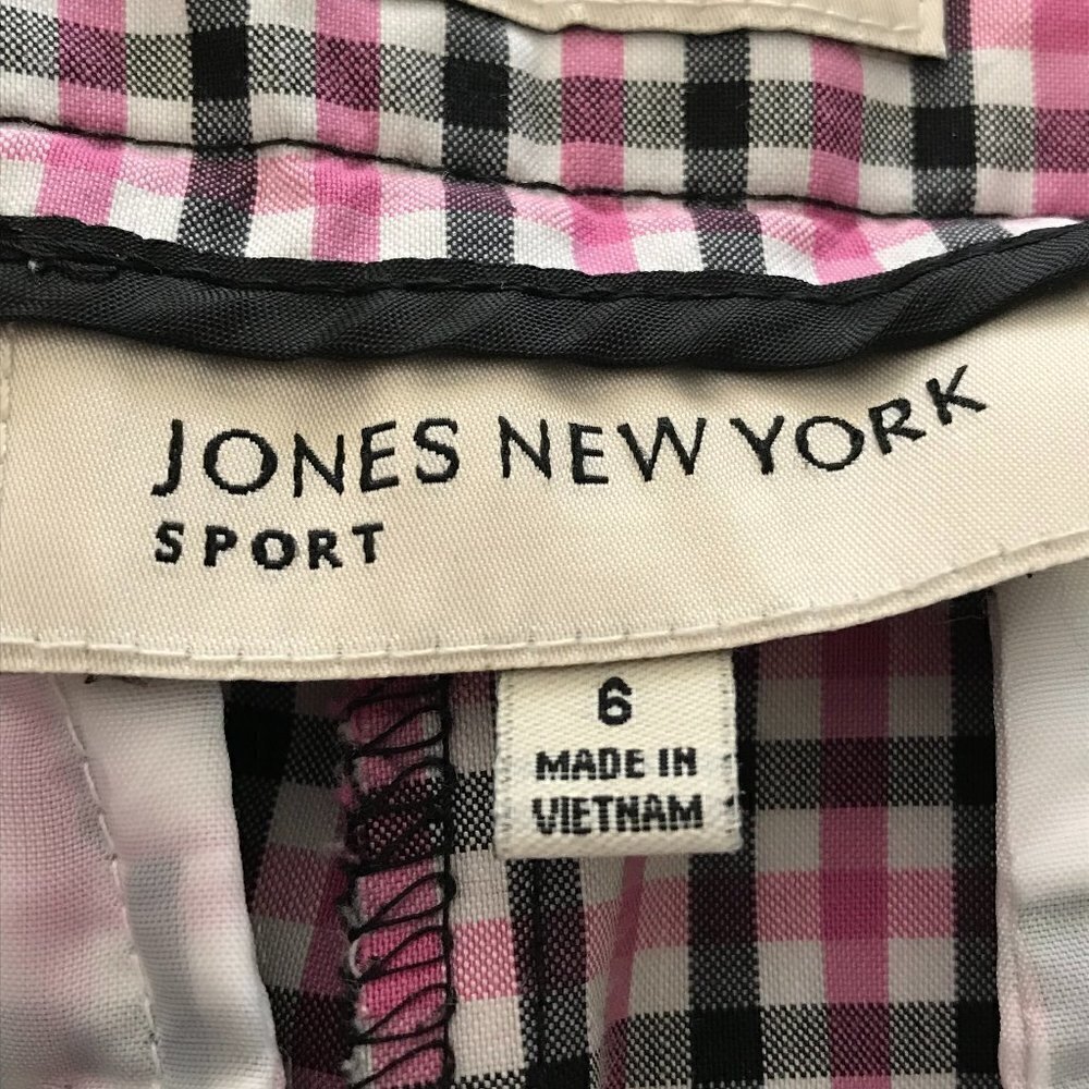 NWOT - Jones New York Sport Stretch Pink Plaid Check Bermuda Shorts - Picture 4 of 14